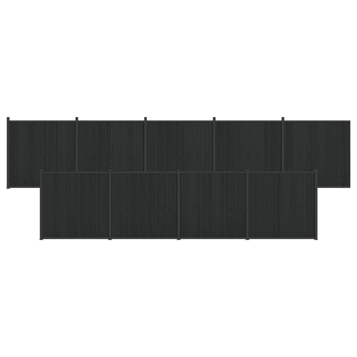vidaXL Fence Panel 9 pcs 1580 x 186.5 cm WPC and Aluminium Black 2