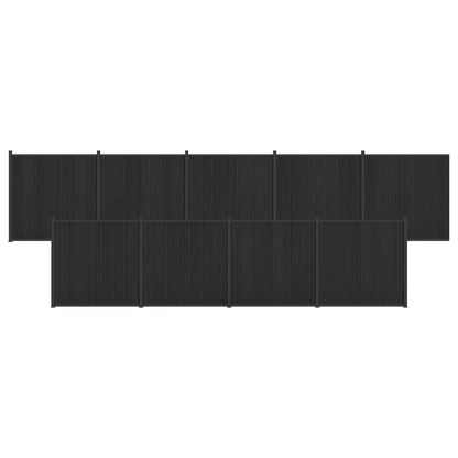 vidaXL Fence Panel 9 pcs 1580 x 186.5 cm WPC and Aluminium Black 2