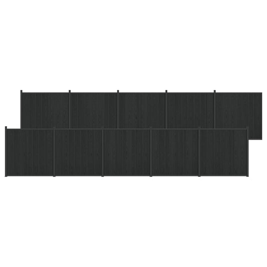 vidaXL Fence Panel 10 pcs 1755 x 186.5 cm WPC and Aluminium Black 2