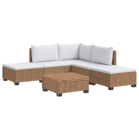 vidaXL 6 pcs Rattan Lounge Set with Cushions GENDT Natural Rattan 2