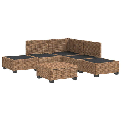 vidaXL 6 pcs Rattan Lounge Set with Cushions GENDT Natural Rattan 4