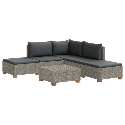 vidaXL 6 pcs Rattan Lounge Set with Cushions GENDT Natural Rattan 2