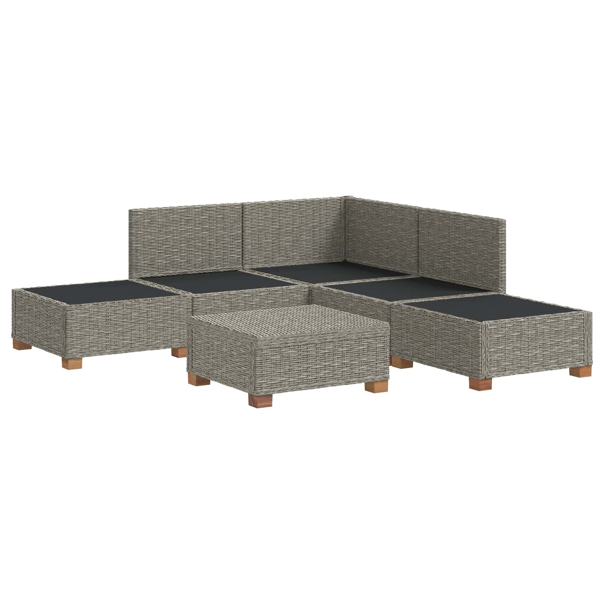 vidaXL 6 pcs Rattan Lounge Set with Cushions GENDT Natural Rattan 4