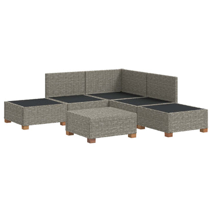 vidaXL 6 pcs Rattan Lounge Set with Cushions GENDT Natural Rattan 4