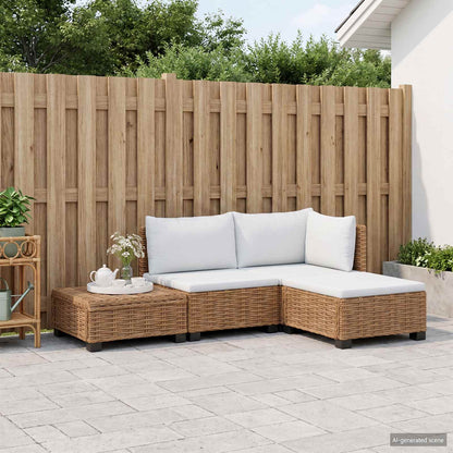 vidaXL 4 pcs Rattan Lounge Set with Cushions GENDT Natural Rattan 3