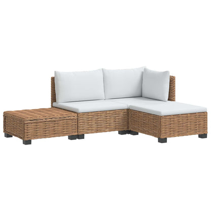 vidaXL 4 pcs Rattan Lounge Set with Cushions GENDT Natural Rattan 2