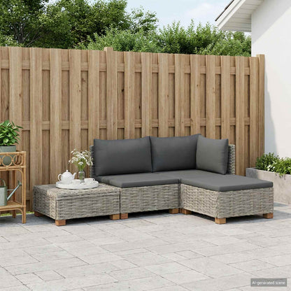 vidaXL 4 pcs Rattan Lounge Set with Cushions GENDT Natural Rattan 3