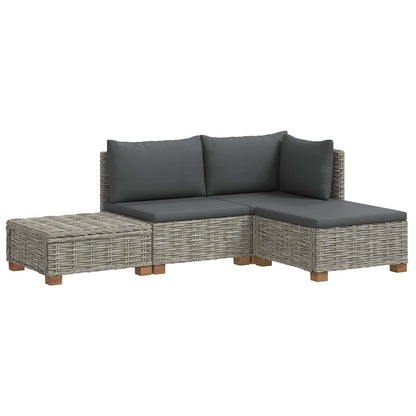 vidaXL 4 pcs Rattan Lounge Set with Cushions GENDT Natural Rattan 2