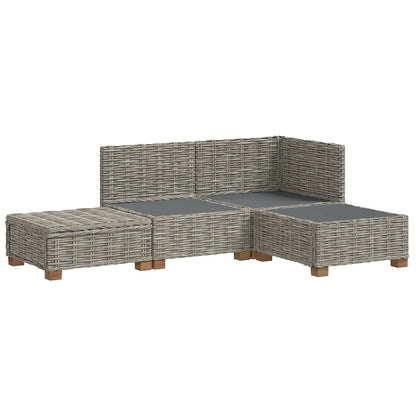 vidaXL 4 pcs Rattan Lounge Set with Cushions GENDT Natural Rattan 4