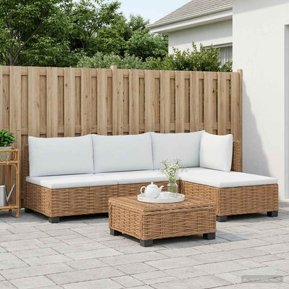 vidaXL 5 pcs Rattan Lounge Set with Cushions GENDT Natural Rattan 3