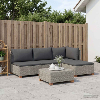 vidaXL 5 pcs Rattan Lounge Set with Cushions GENDT Natural Rattan 3