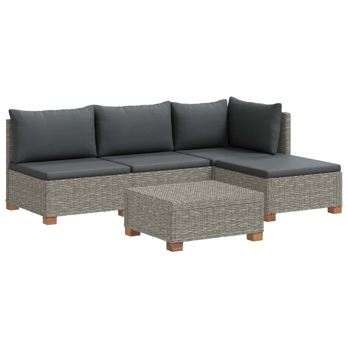 vidaXL 5 pcs Rattan Lounge Set with Cushions GENDT Natural Rattan 2