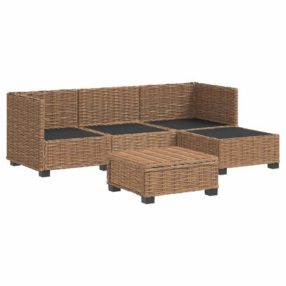vidaXL 5 pcs Rattan Lounge Set with Cushions GENDT Natural Rattan 4