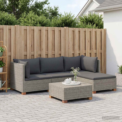 vidaXL 5 pcs Rattan Lounge Set with Cushions GENDT Natural Rattan 3