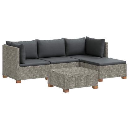 vidaXL 5 pcs Rattan Lounge Set with Cushions GENDT Natural Rattan 2