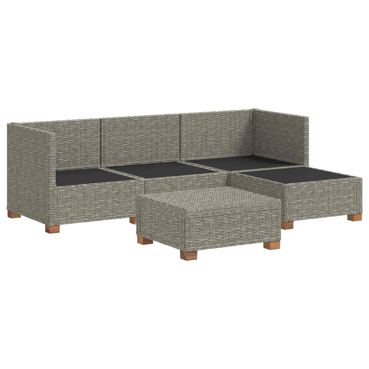 vidaXL 5 pcs Rattan Lounge Set with Cushions GENDT Natural Rattan 4