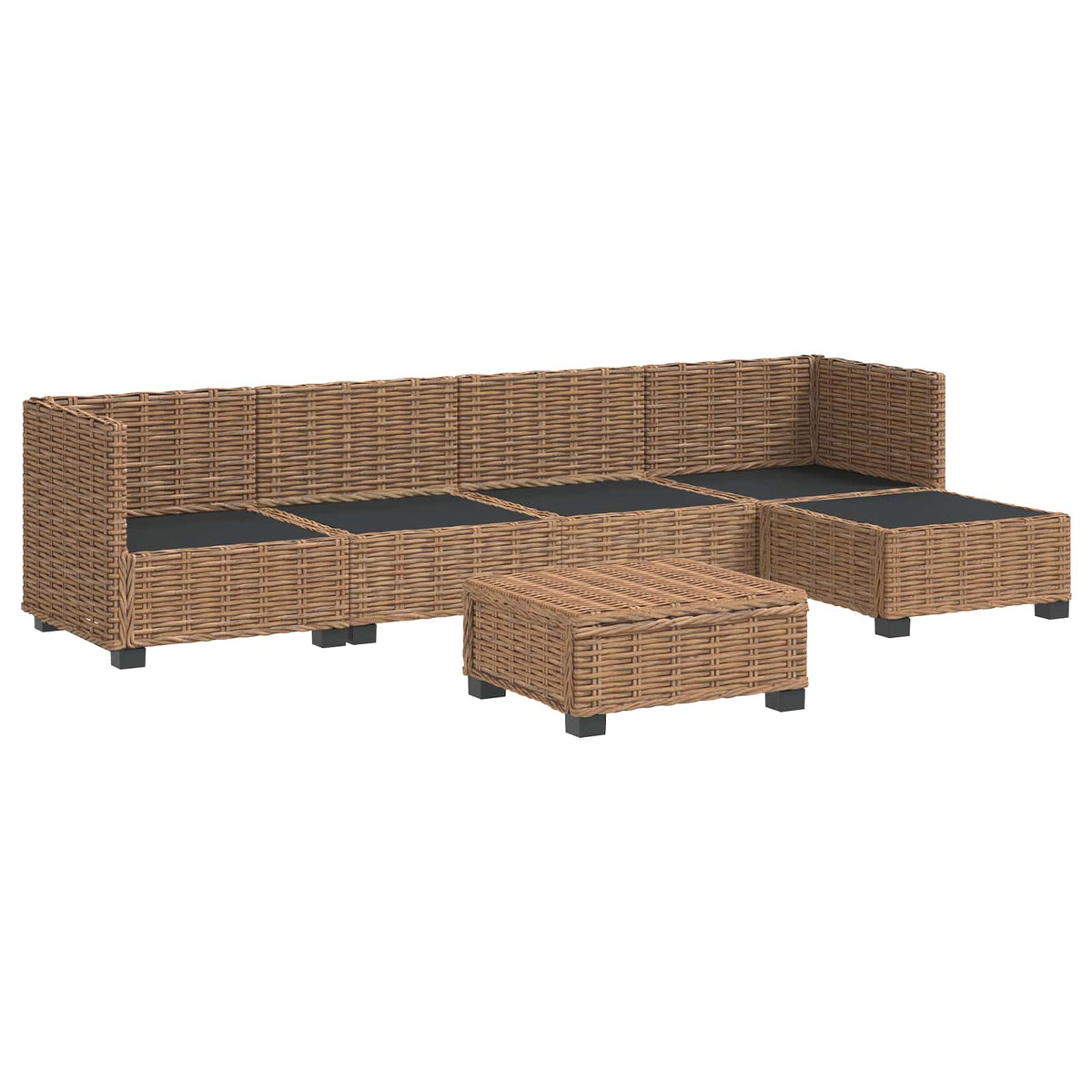 vidaXL 6 pcs Rattan Lounge Set with Cushions GENDT Natural Rattan 4