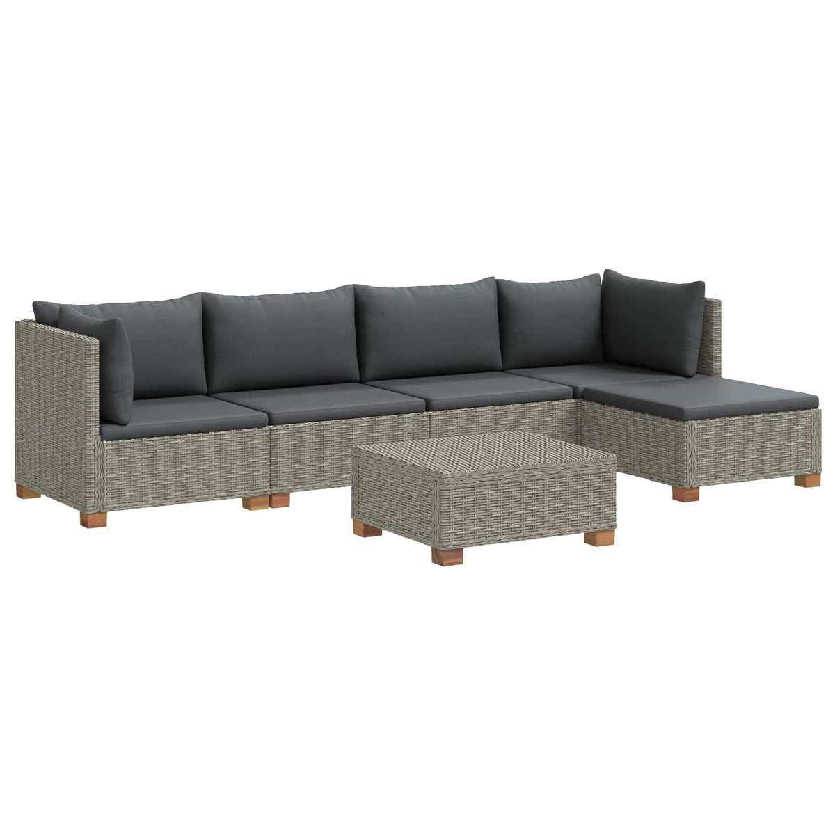 vidaXL 6 pcs Rattan Lounge Set with Cushions GENDT Natural Rattan 2
