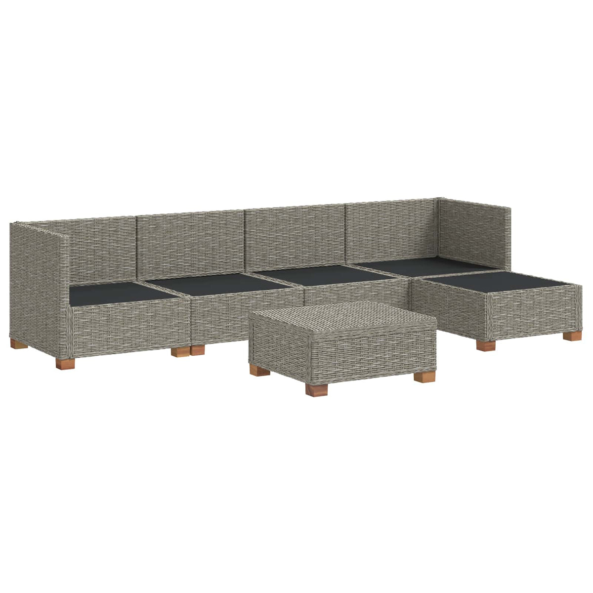 vidaXL 6 pcs Rattan Lounge Set with Cushions GENDT Natural Rattan 4