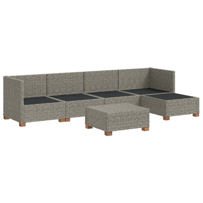 vidaXL 6 pcs Rattan Lounge Set with Cushions GENDT Natural Rattan 4