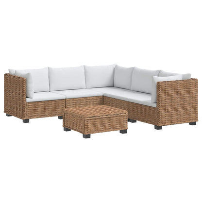 vidaXL 6 pcs Rattan Lounge Set with Cushions GENDT Natural Rattan 2