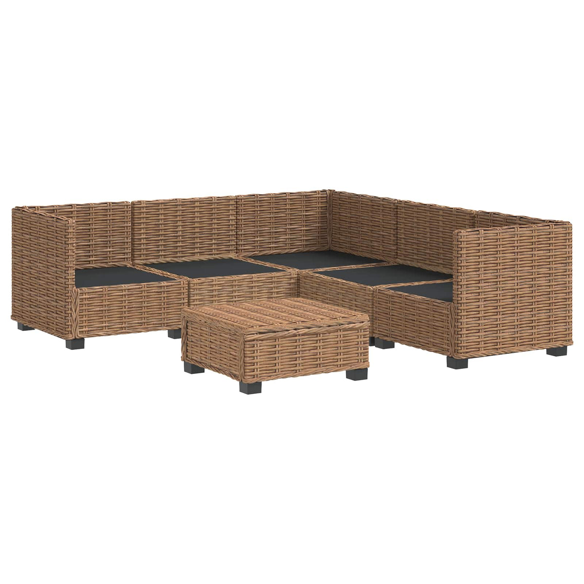 vidaXL 6 pcs Rattan Lounge Set with Cushions GENDT Natural Rattan 4