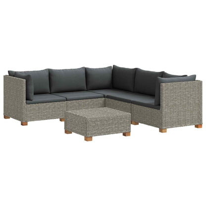 vidaXL 6 pcs Rattan Lounge Set with Cushions GENDT Natural Rattan 2