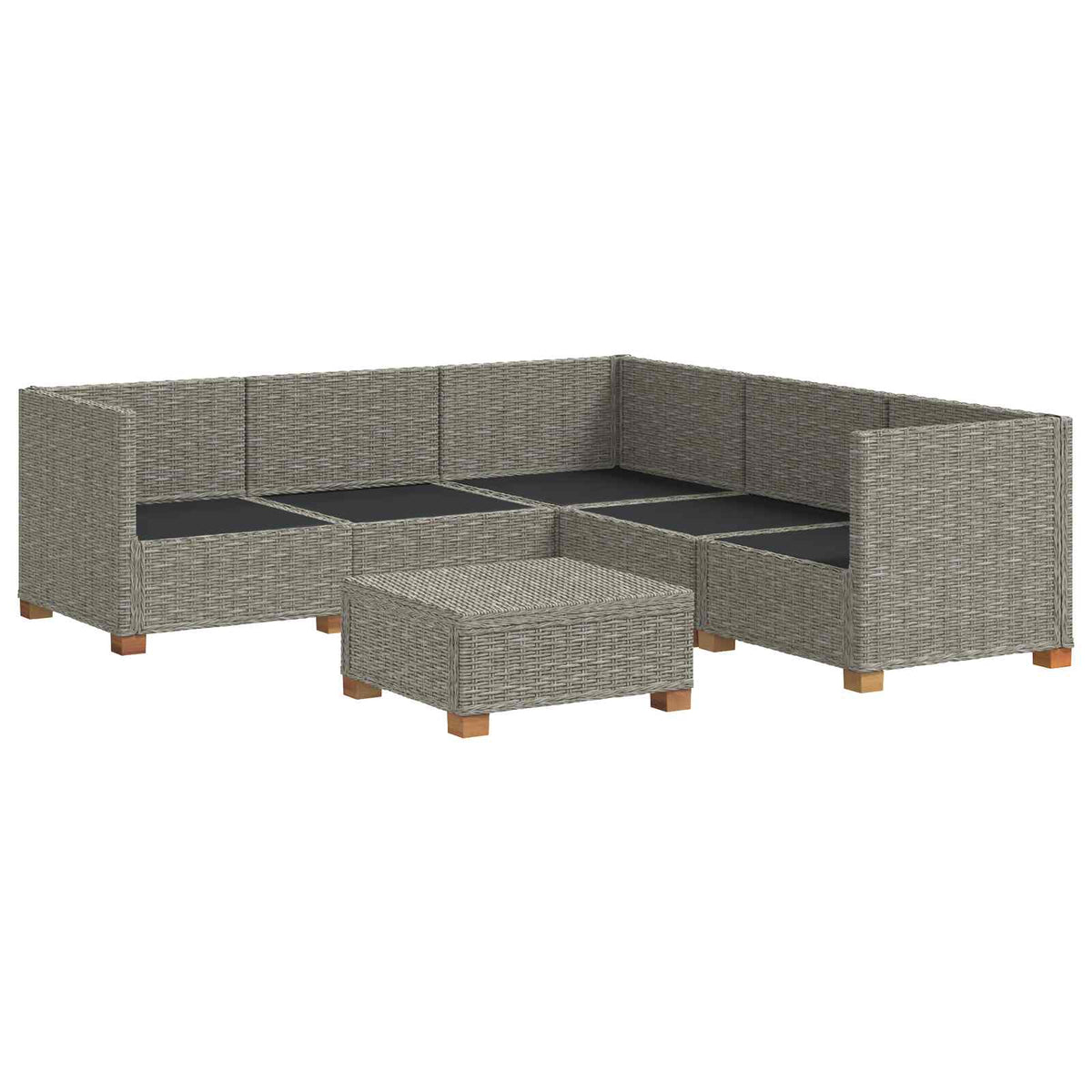 vidaXL 6 pcs Rattan Lounge Set with Cushions GENDT Natural Rattan 4