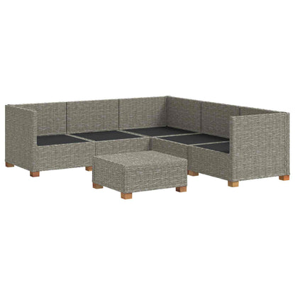vidaXL 6 pcs Rattan Lounge Set with Cushions GENDT Natural Rattan 4