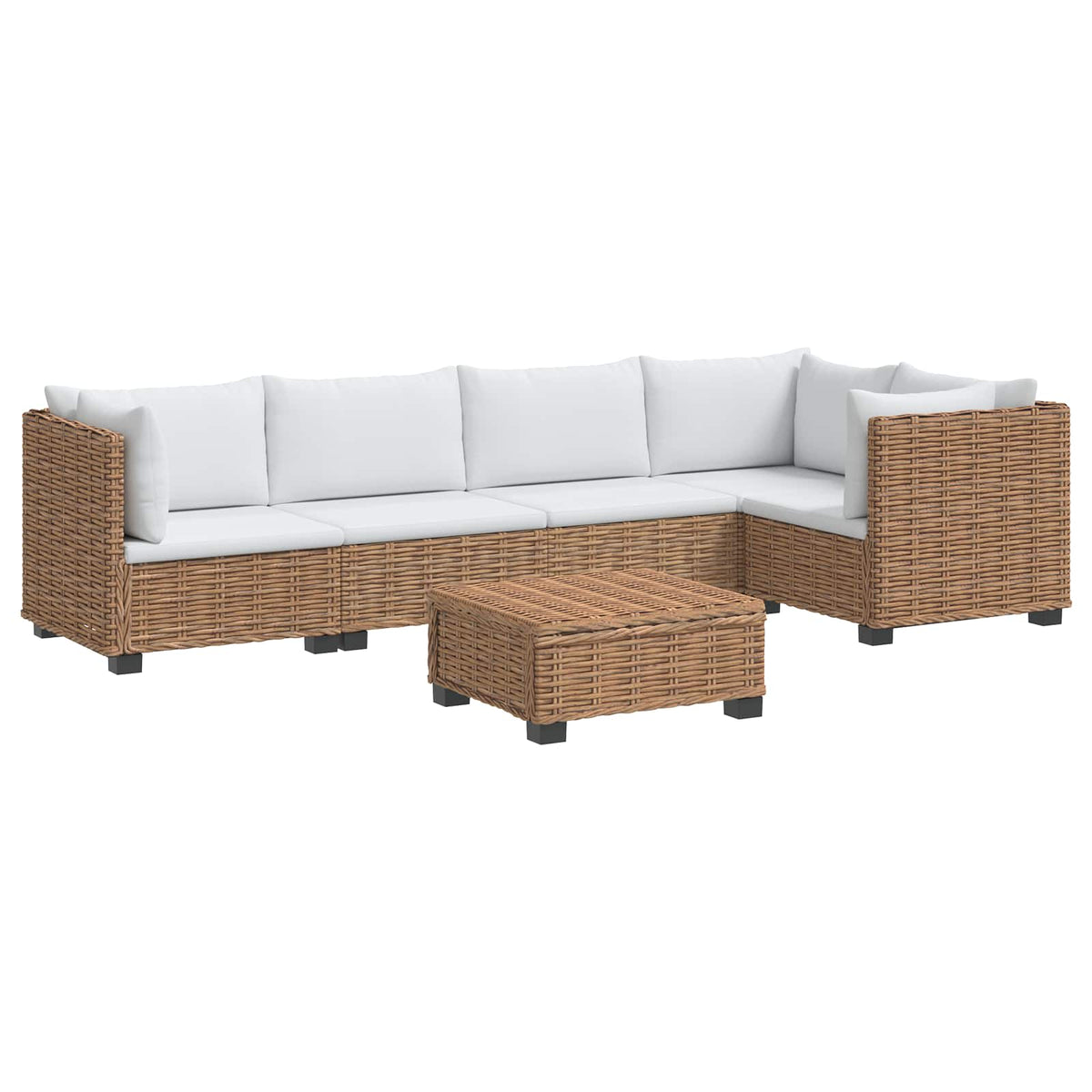 vidaXL 6 pcs Rattan Lounge Set with Cushions GENDT Natural Rattan 2