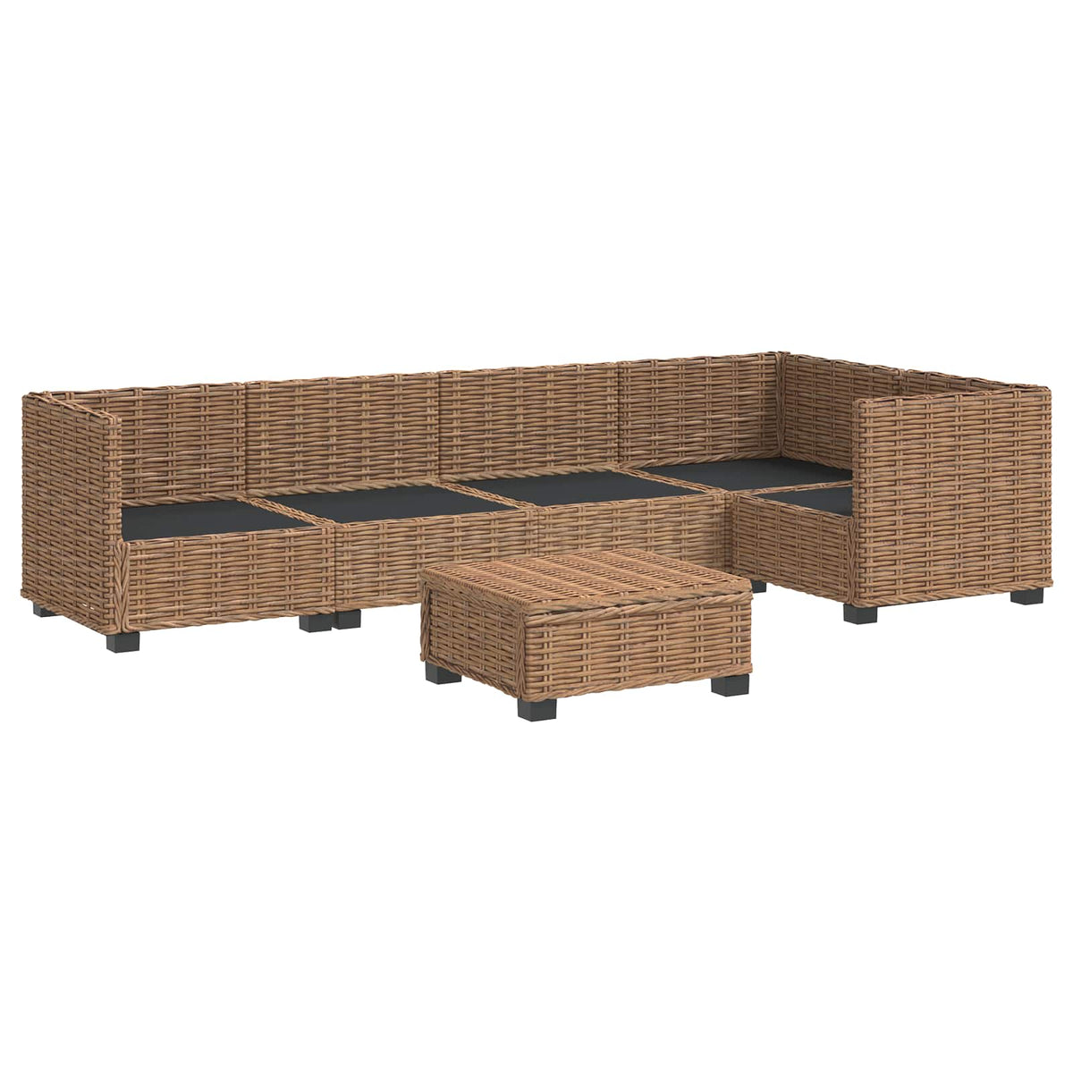 vidaXL 6 pcs Rattan Lounge Set with Cushions GENDT Natural Rattan 4