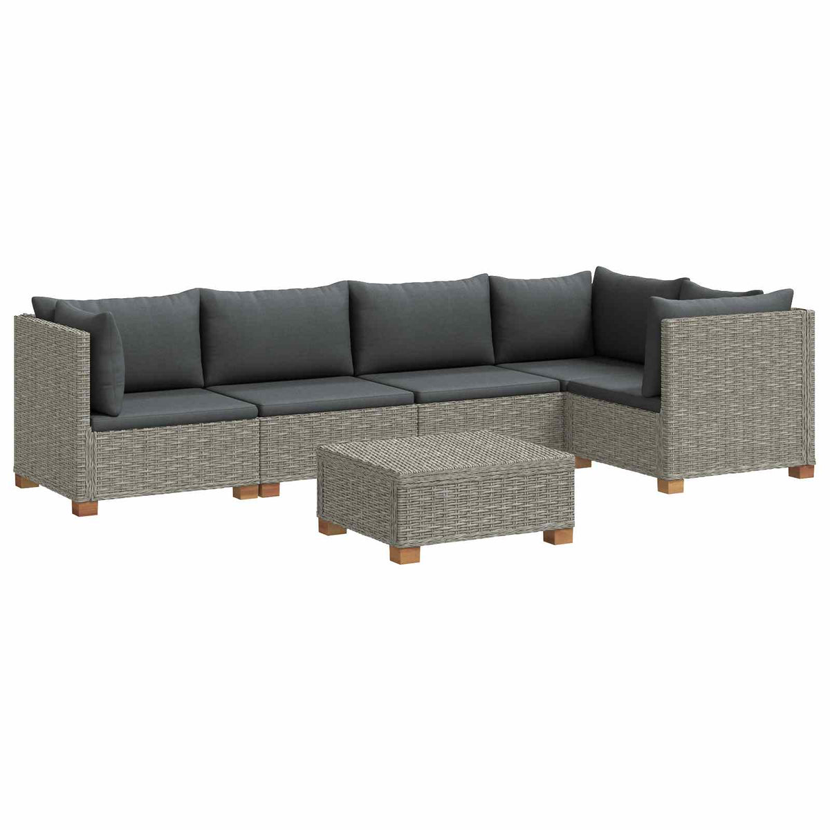 vidaXL 6 pcs Rattan Lounge Set with Cushions GENDT Natural Rattan 2