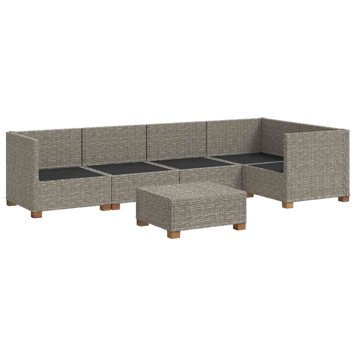 vidaXL 6 pcs Rattan Lounge Set with Cushions GENDT Natural Rattan 4
