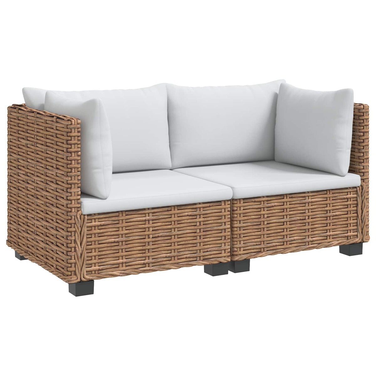 vidaXL 2 pcs Rattan Lounge Set with Cushions GENDT Natural Rattan 2