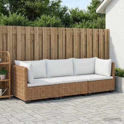 vidaXL 3 pcs Rattan Lounge Set with Cushions GENDT Natural Rattan 3
