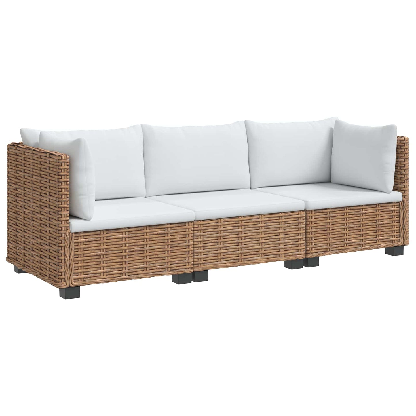 vidaXL 3 pcs Rattan Lounge Set with Cushions GENDT Natural Rattan 2