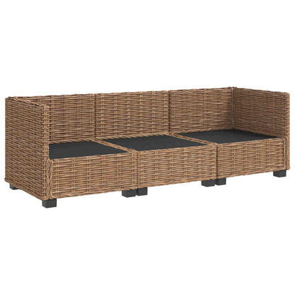 vidaXL 3 pcs Rattan Lounge Set with Cushions GENDT Natural Rattan 4