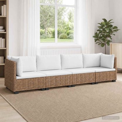 vidaXL 4 pcs Rattan Lounge Set with Cushions GENDT Natural Rattan 1