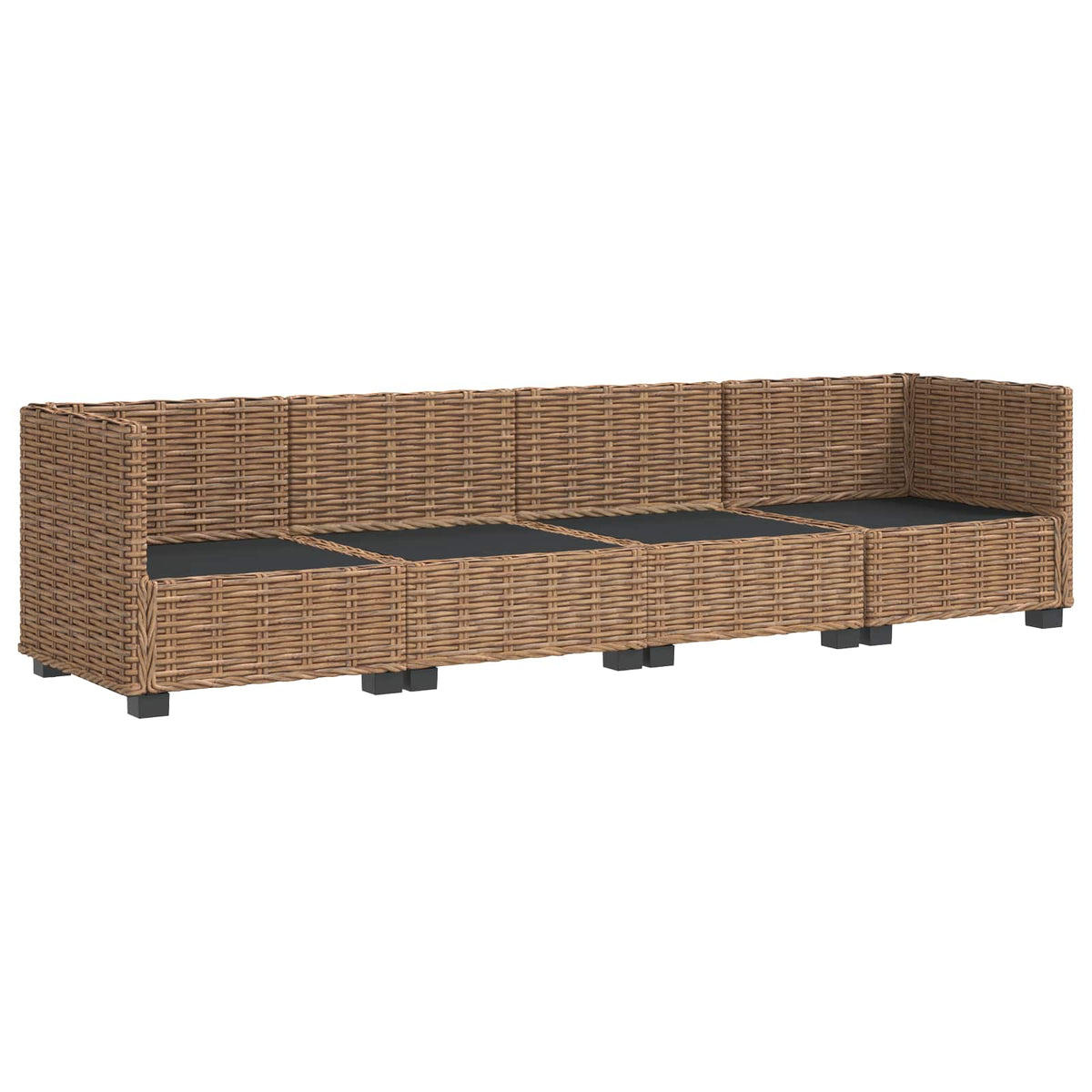 vidaXL 4 pcs Rattan Lounge Set with Cushions GENDT Natural Rattan 4