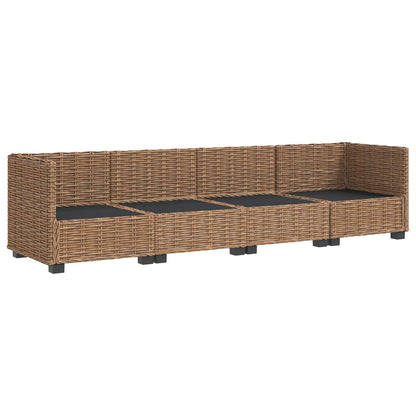vidaXL 4 pcs Rattan Lounge Set with Cushions GENDT Natural Rattan 4
