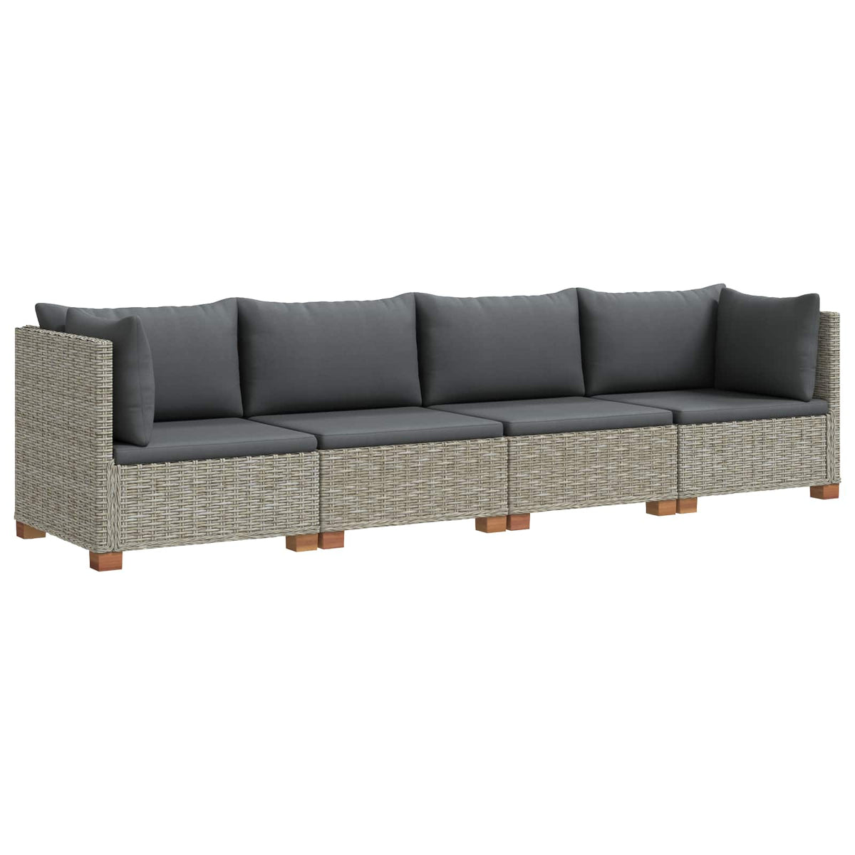vidaXL 4 pcs Rattan Lounge Set with Cushions GENDT Natural Rattan 2