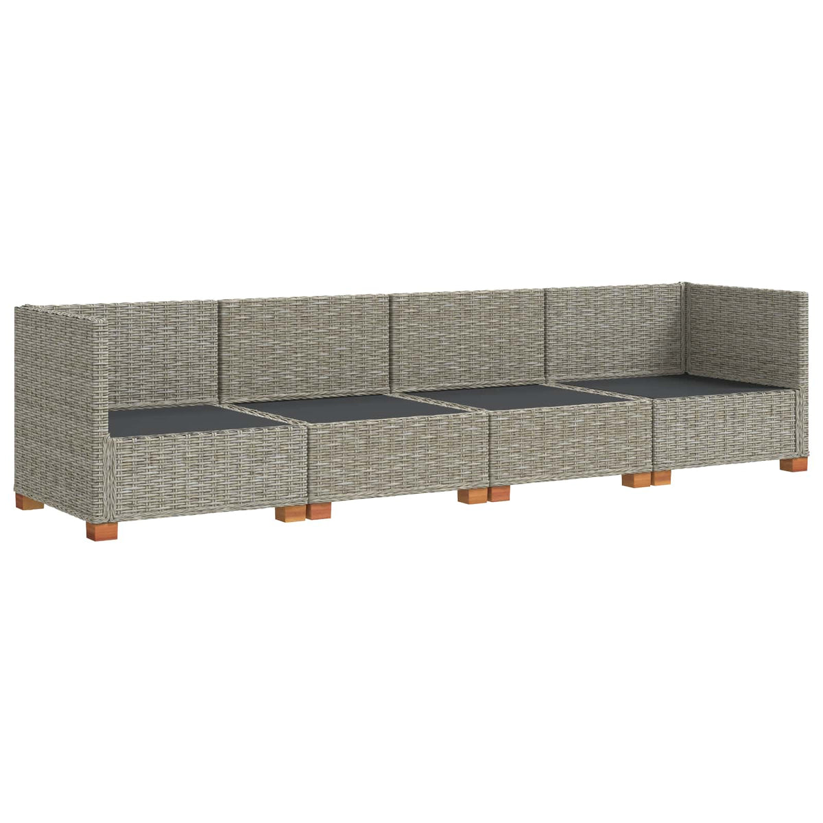 vidaXL 4 pcs Rattan Lounge Set with Cushions GENDT Natural Rattan 4