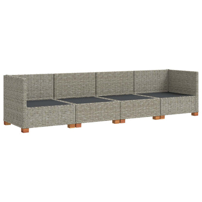vidaXL 4 pcs Rattan Lounge Set with Cushions GENDT Natural Rattan 4