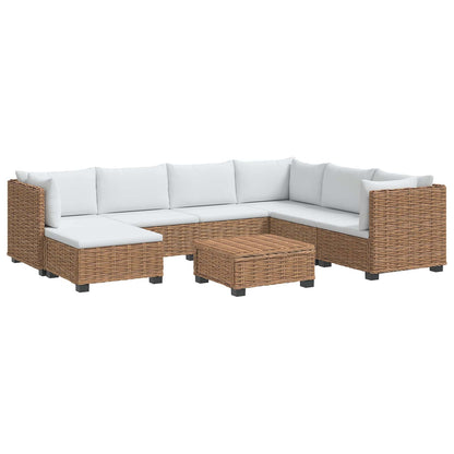 vidaXL 8 pcs Rattan Lounge Set with Cushions GENDT Natural Rattan 2