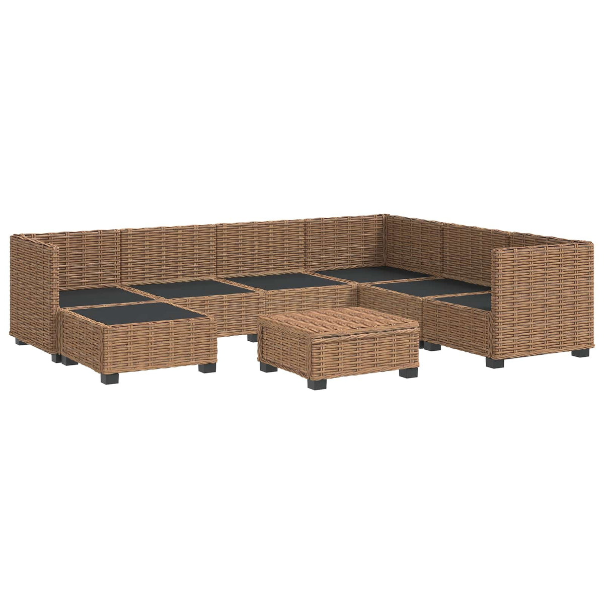 vidaXL 8 pcs Rattan Lounge Set with Cushions GENDT Natural Rattan 4