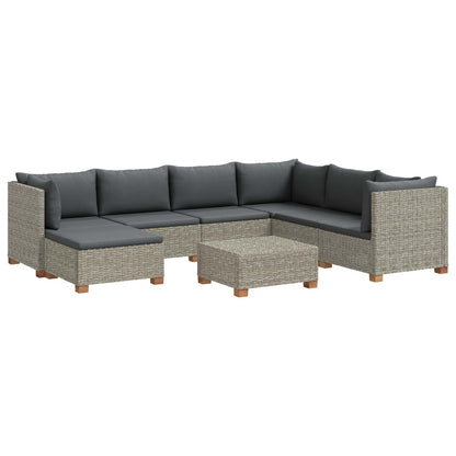 vidaXL 8 pcs Rattan Lounge Set with Cushions GENDT Natural Rattan 2