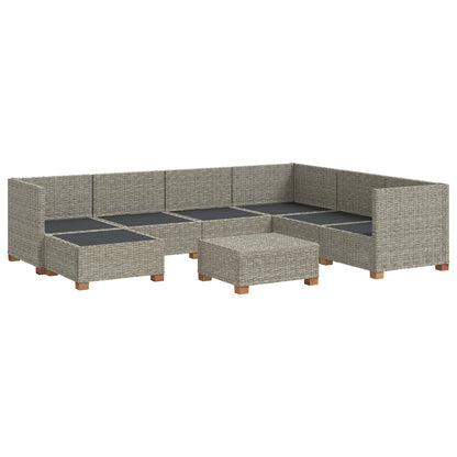 vidaXL 8 pcs Rattan Lounge Set with Cushions GENDT Natural Rattan 4