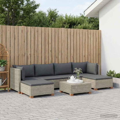 vidaXL 7 pcs Rattan Lounge Set with Cushions GENDT Natural Rattan 3