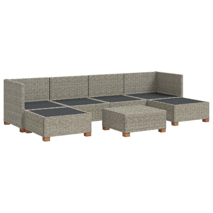 vidaXL 7 pcs Rattan Lounge Set with Cushions GENDT Natural Rattan 4