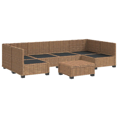 vidaXL 7 pcs Rattan Lounge Set with Cushions GENDT Natural Rattan 4